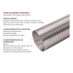 TUBO FLESSIBILE IN ALLUMINIO x CAPPA ALLUNGABILE A 3 METRI DIAM. 14 2