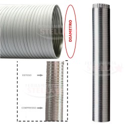 TUBO FLESSIBILE IN ALLUMINIO x CAPPA ALLUNGABILE A 3 METRI DIAM. 8