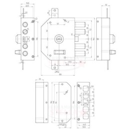 SERRATURA DI SICUREZZA CON CHIAVE A POMPA CR art 3250 DA APPLICARE x LEGNO - SINISTRA