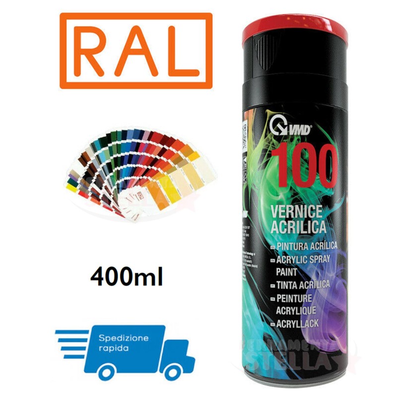 SMALTO PITTURA BOMBOLETTA VERNICE SPRAY ACRILICO 100% VARI COLORE BLU LUCE RAL 5012