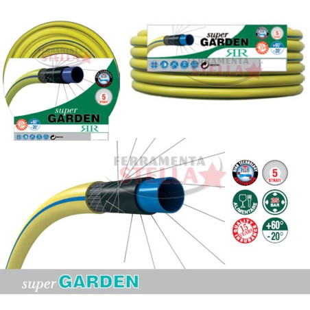 TUBO POMPA IRRIGAZIONE GIARDINAGGIO 15 mm 15 mt. 5 STRATI