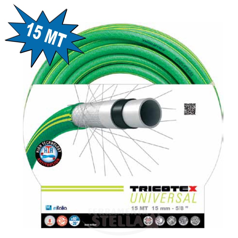 TUBO POMPA IRRIGAZIONE GIARDINAGGIO 15 mm 25 mt. 5 STRATI - SUPER GARDEN - MADE IN ITALY