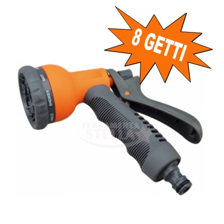 IDROPISTOLA A DOCCETTA A DOCCIA PISTOLA PER IRRIGAZIONE GIARDINAGGIO - 8 GETTI - CORPO ABS