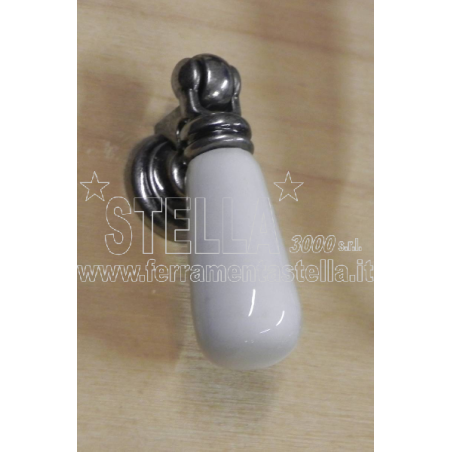 pomolo bianco porcellana metallo pendente|ferramentastella.it