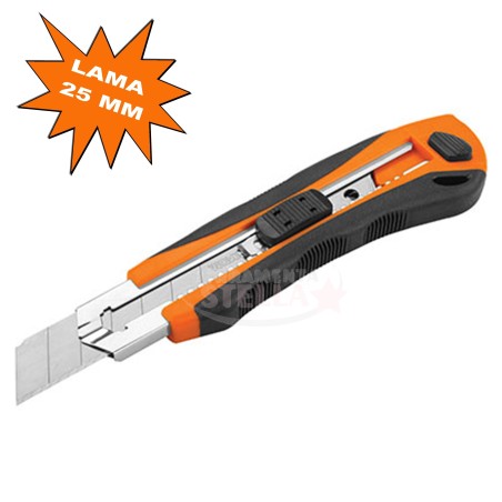 CUTTER TAGLIERINO in ABS softgrip GUIDA LAMA METALLO DA MM 18 - WOKIN - CARTA CARTONE TAGLIO 