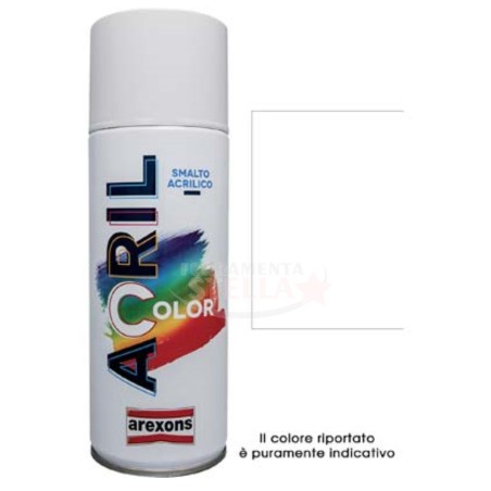 SMALTO PITTURA BOMBOLETTA VERNICE SPRAY ACRILICO 100% VARI COLORE BIANCO LUCIDO RAL 9010