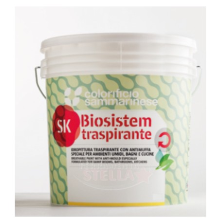 BIOSISTEM IDRO PITTURA ANTI MUFFA MURALE BIANCA IDROPITTURA MURALE SUPER TRASPIRANTE - DA 5 LT