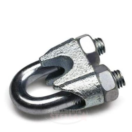 MORSETTI MORSETTO PER CORDE A CAVALLOTTO ZINCATI 8 mm 1/4'' FUNE CORDA FILO