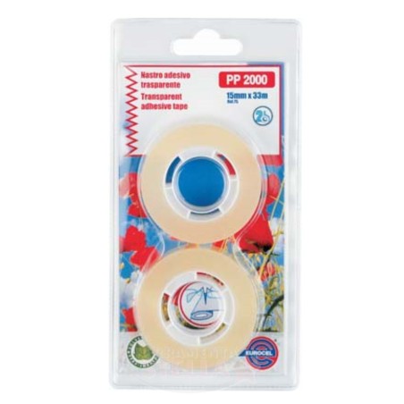 NASTRO ADESIVO SVOLGIMENTO - 15 X 33 MT - COLORE TRASPARENTE EUROCEL PPL CASA - PEZZI 2