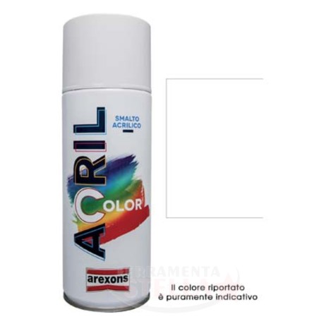 SMALTO PITTURA BOMBOLETTA VERNICE SPRAY ACRILICO 100% VARI COLORE BIANCO OPACO RAL 9010