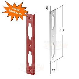 CONTROPIASTRA CONTROPIASTRE PER SERRATURE PATENT ACCIAIO OTTONATO BORDO TONDO