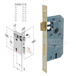 Serratura patent per porte interne ENTRATA 60  | ferramentastella.it 2