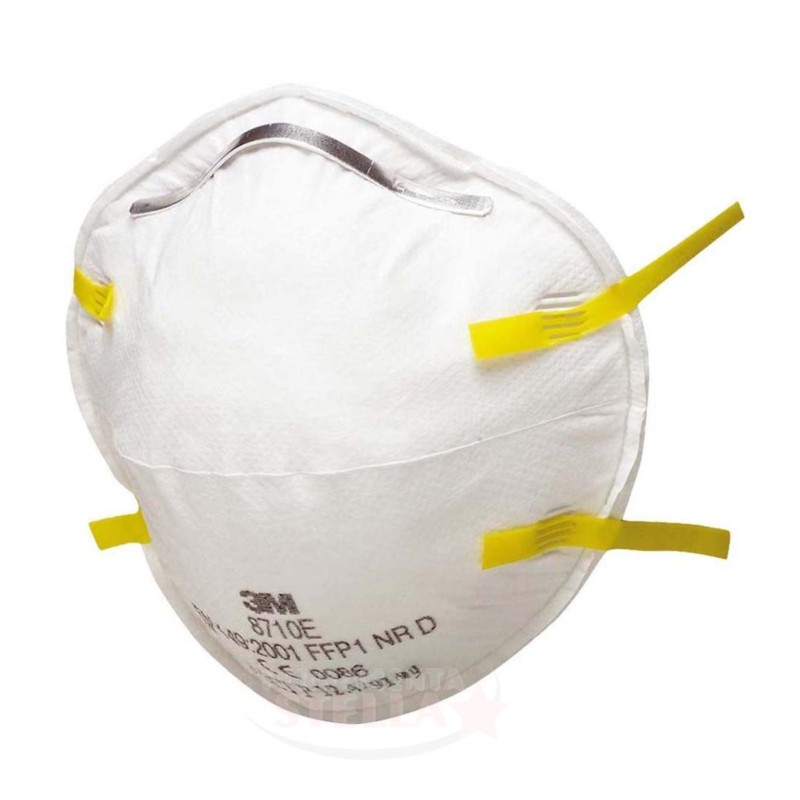 MASCHERINA DI PROTEZIONE SENZA VALVOLA SICUREZZA ANTIPOLVERE MASCHERA - FFP1 - 3M 8710 - 1 PEZZO