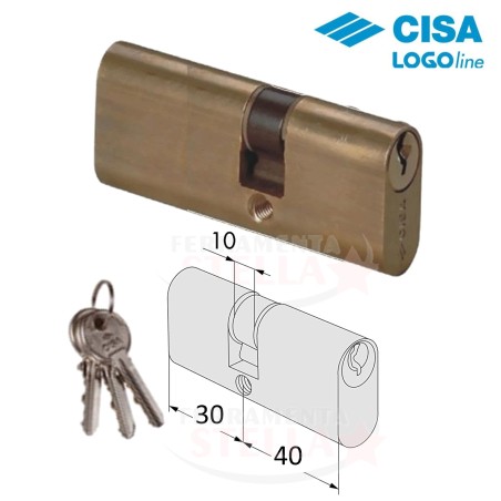 CILINDRO CISA DA INFILARE OVALE 70MM PORTA SERRATURA PORTE 3 CHIAVI CHIAVE