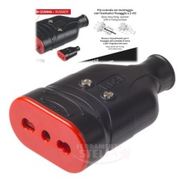 SPINA MOBILE PER PROULUNGA IN GOMMA  ANTISCHIACCIAMENTO 16A 250V - NERA - ROSI