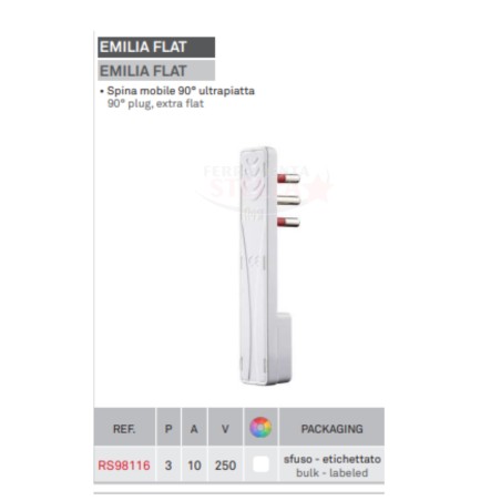 SPINA EXTRA ULTRA SOTTILE SALVASPAZIO EXTRAFLAT 10A 250V - BIANCA - ROSI BREVETTATA