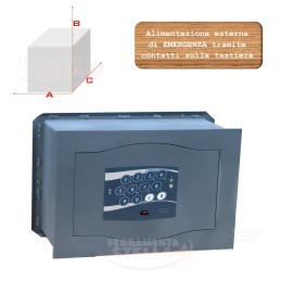 CASSAFORTE A MURARE A MURO SECURITY CHIAVE DOPPIA MAPPA mm. 310x195x210 h