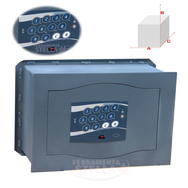 CASSAFORTE A MURARE A MURO SECURITY CHIAVE DOPPIA MAPPA mm. 310x195x210 h