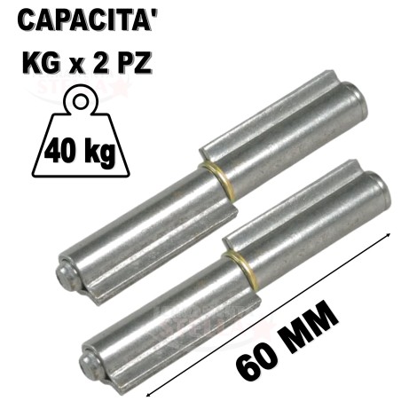 CERNIERA CERNIERE DA SALDARE 2 ALI PERNO SFILABILE 80 MM CANCELLI CANCELLO