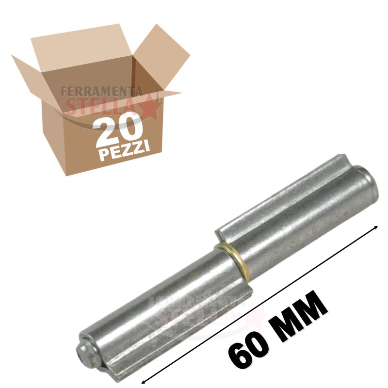 CERNIERA CERNIERE DA SALDARE 2 ALI PERNO SFILABILE 60 MM CANCELLI CANCELLO - PEZZI 2