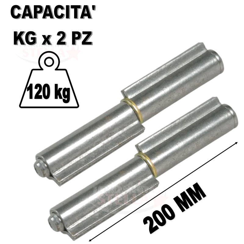 CERNIERA CERNIERE DA SALDARE 2 ALI PERNO SFILABILE 140 MM CANCELLI CANCELLO - PEZZI 2