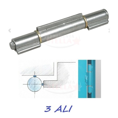 CERNIERA CERNIERE DA SALDARE 3 ALI PERNO SFILABILE 80 MM CANCELLI CANCELLO - PEZZI 20 - OFFERTA SCATOLA