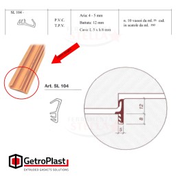 GUARNIZIONE PER INFISSI - COLORE MARRONE SCURO - GETROPLAST - MODELLO SL 104 - PER SERRAMENTI IN LEGNO