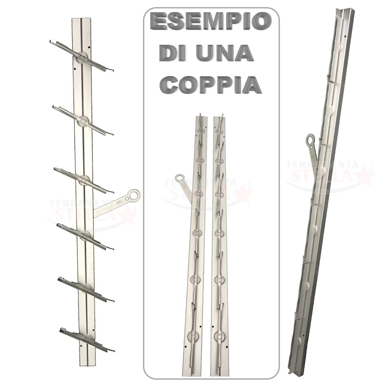 AA COMANDO ORIENTABILE 7 LAMELLE TIPO NACO PER VETRO TIPO 15 LAMELLA IN VETRO DA 15 CM - 07 ELEMENTI - materiale ALLUMINIO