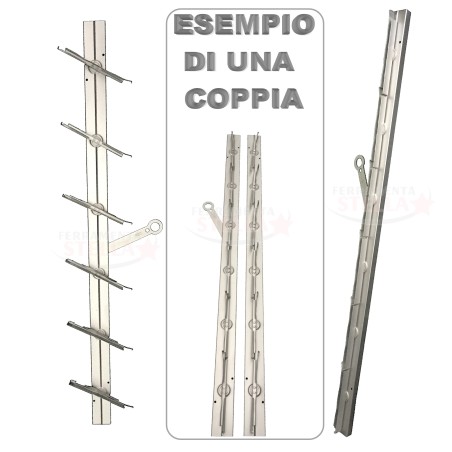 AA COMANDO ORIENTABILE 7 LAMELLE TIPO NACO PER VETRO TIPO 15 LAMELLA IN VETRO DA 15 CM - 07 ELEMENTI - materiale ALLUMINIO