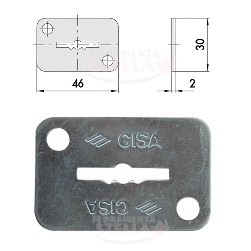 PLACCA MOSTRINA BOCCHETTA PLACCHETTA x SERRATURA PER FORO YALE - colore CROMO ZINCATA