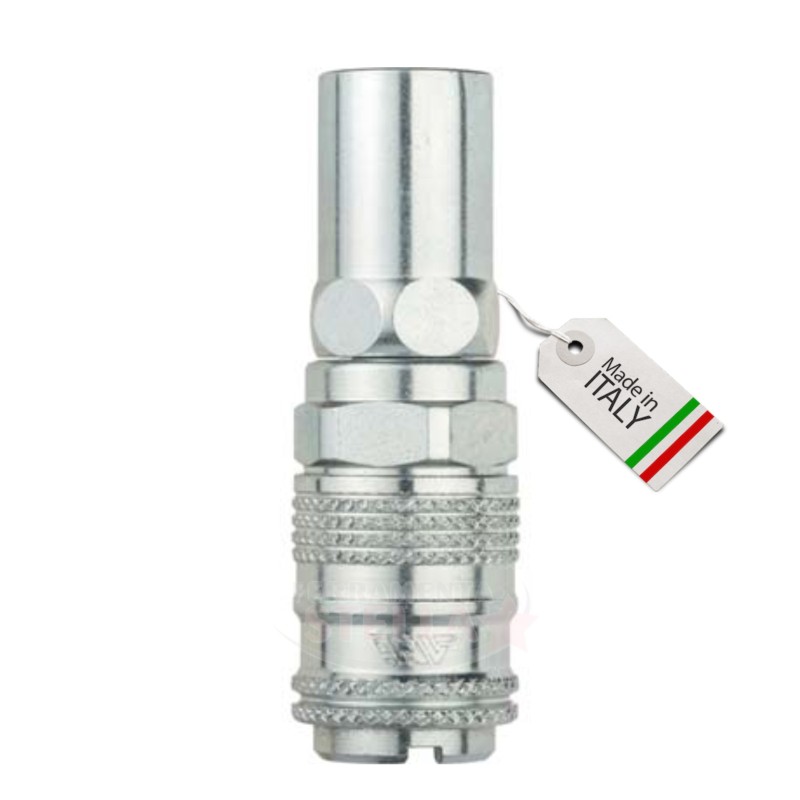 RUBINETTO A INNSETO RAPIDO FEMMINA CON PORTAGOMMA - PER TUBO NERO DA MM 6 x 14 - ANI