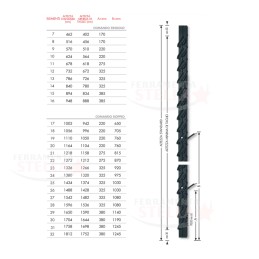 COMANDO ORIENTABILE 11 LAMELLE COMPATIBILE NACO PER ALLUMINIO SP 54 - 678 MM