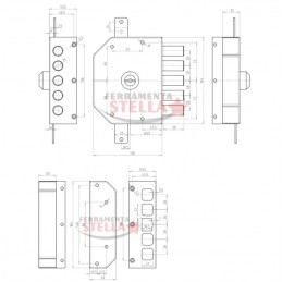 SERRATURA DI SICUREZZA CON CHIAVE PUNZONATA K55 NOVITA' CR art 3250 DA APPLICARE x LEGNO - DESTRA