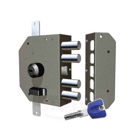 SERRATURA DI SICUREZZA CON CHIAVE PUNZONATA K55 NOVITA' CR art 3250 DA APPLICARE x LEGNO - DESTRA