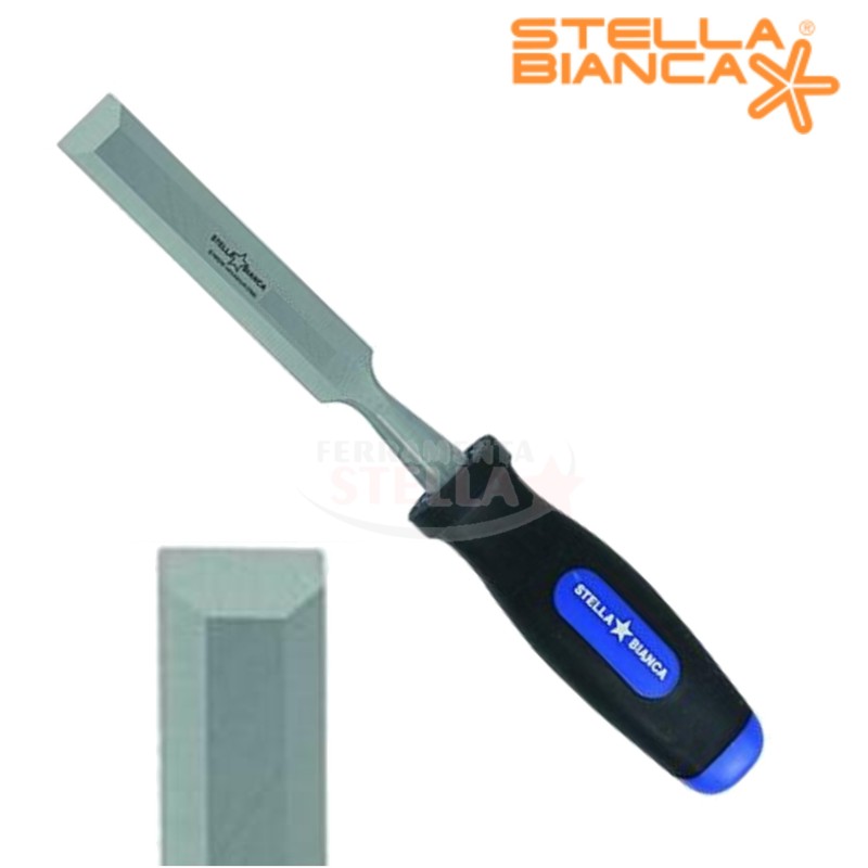 SCALPELLO STELLA BIANCA x INTAGLIO LEGNO LAMA ACCIAIO PROFESSIONALE FALEGNAME 18 MM