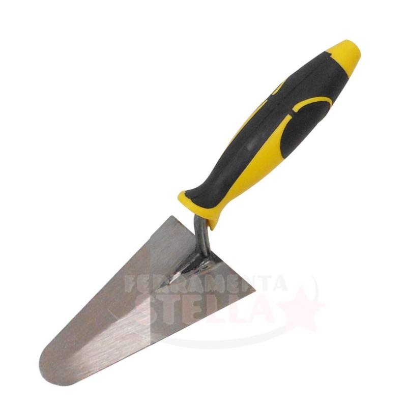 CAZZUOLA CAZZUOLINO A PUNTA TONDA 14  CM MANICO ANTISCIVOLO CUCCHIAIA MURATORE ASFALTISTA