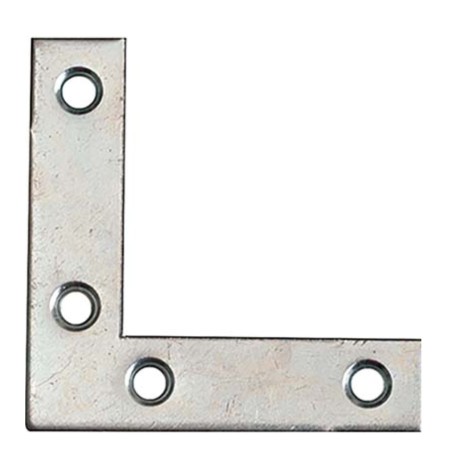ANGOLO DI RINFORZO ZINCO CROMATO 8 X 8 CM - LARGHEZZA 2 CM - LASTRINA PER MOBILI
