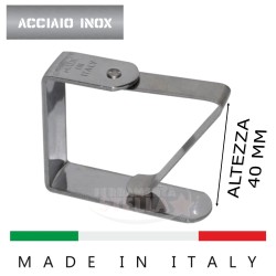50 MOLLA GANCIO FERMATOVAGLIE FERMA TOVAGLIA ACCIAIO INOX TAVOLO TOVAGLIE ITALY