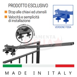 COPPIA ASTE FISSE STENDIBIANCHERIA DA BALCONE BRACCI SUPPORTO RINGHIERA KIT COMPLETO