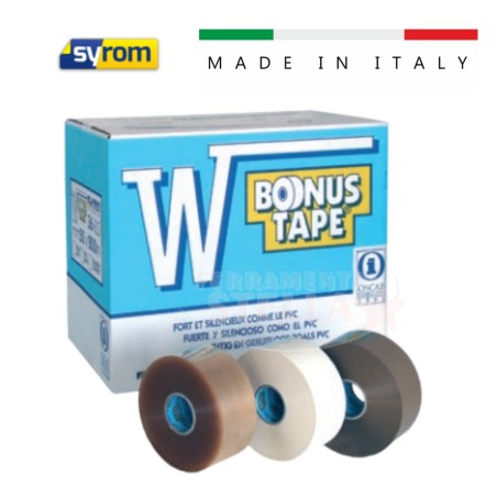 SCOTCH IMBALLAGGIO PER PACCHI NASTRO ADESIVO SYROM 50 mm x 200 metri SVOLGIMENTO SILENZIOSO - TRASPARENTE