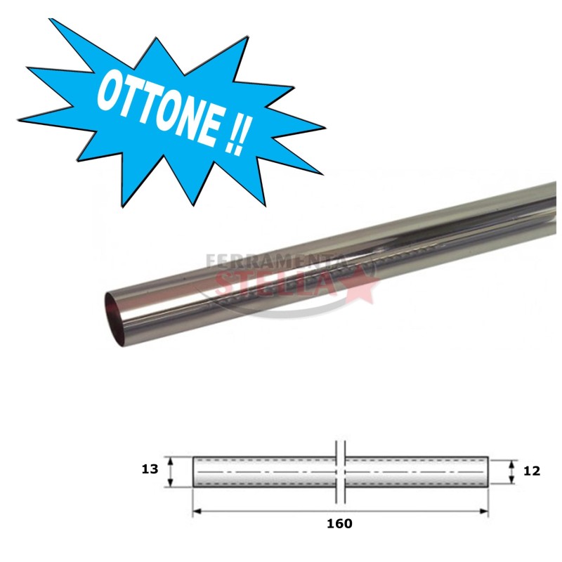 TUBO VUOTO IN OTTONE MULTIUSO - LUNGHEZZA 1,70 MT - COLORE E FINITURA CROMO SATINATO