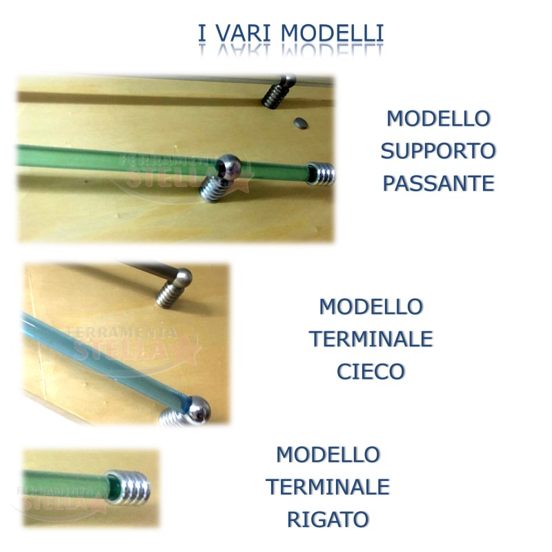 TERMINALE LATERALE IN OTTONE RIGATO - CROMO LUCIDO - MULTIUSO - COPPIA 2 PEZZI - SERIE RIGA