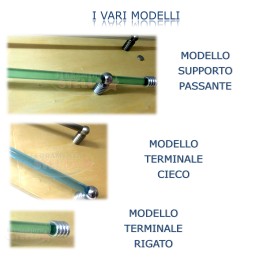 SUPPORTO CIECO CHIUSO IN OTTONE RIGATO - CROMO LUCIDO - MULTIUSO - COPPIA 2 PEZZI - SERIE RIGA 2