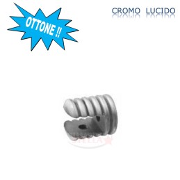 TERMINALE LATERALE IN OTTONE RIGATO - CROMO LUCIDO - MULTIUSO - COPPIA 2 PEZZI - SERIE RIGA 2