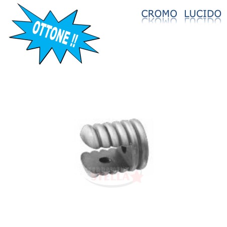 TERMINALE LATERALE IN OTTONE RIGATO - CROMO LUCIDO - MULTIUSO - COPPIA 2 PEZZI - SERIE RIGA