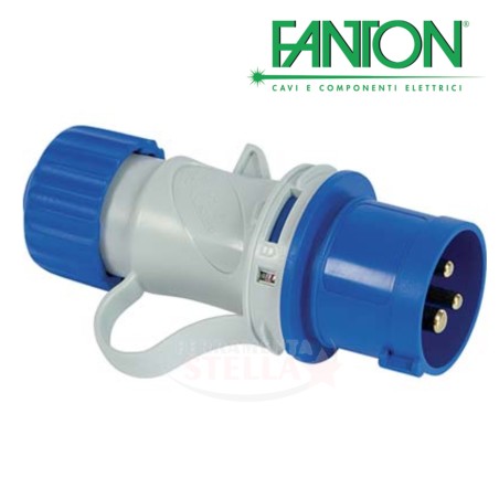 SPINA INDUSTRIALE DIRITTA 16 A MONTAGGIO RAPIDO - BLU 220 / 230 V
