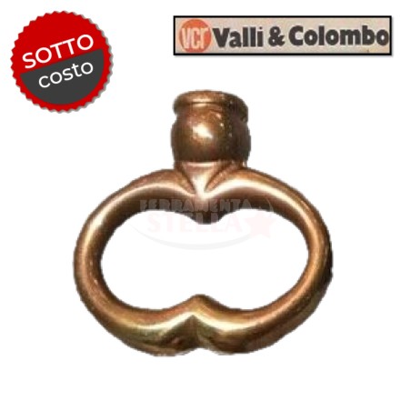 POMOLO POMO FISSO POMELLO MANIGLIETTA - FORMA A CHIAVE - PER MOBILI ANTINE CASSETTI - BRONZO FUME'