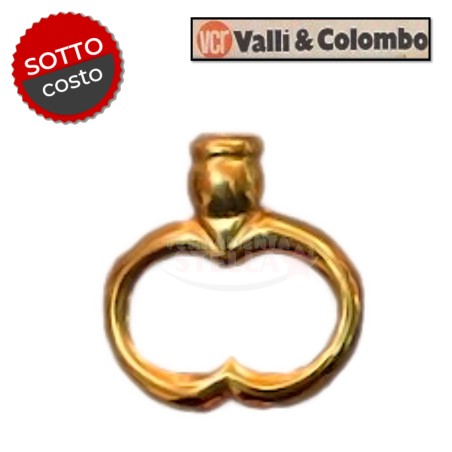 POMOLO POMO FISSO POMELLO MANIGLIETTA - FORMA A CHIAVE - PER MOBILI ANTINE CASSETTI - OTTONE LUCIDO - VALLI E COLOMBO