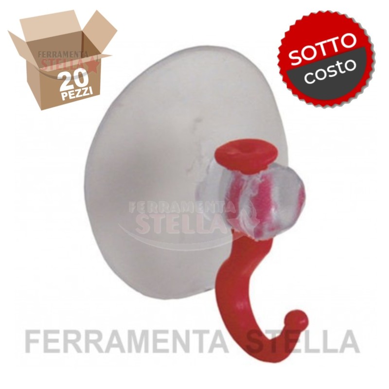 GANCI APPENDINO SUPPORTO VENTOSA VENTOSINA PIU'COLORI - CONFEZIONE PZ 20