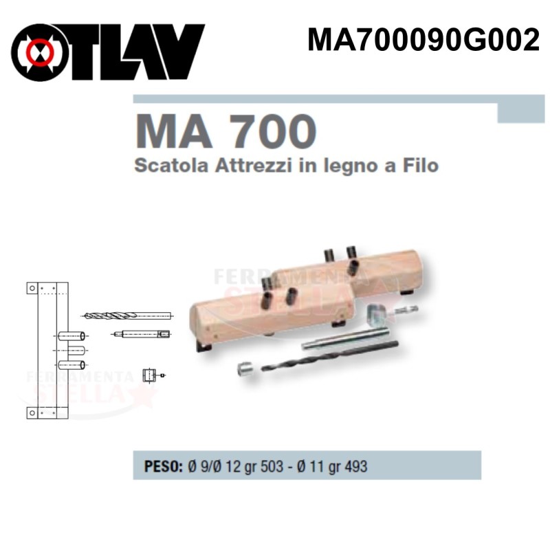 ATTREZZO KIT COMPLETO DI ACCESSORI - PER PORTE A FILO - PER CERNIERE ÿ 13 - IN LEGNO - MA700130G004 ATTREZZO KIT COMPLETO DI ACCESSORI - PER PORTE A FILO - PER CERNIERE ÿ 13 - IN LEGNO - MA700130G004